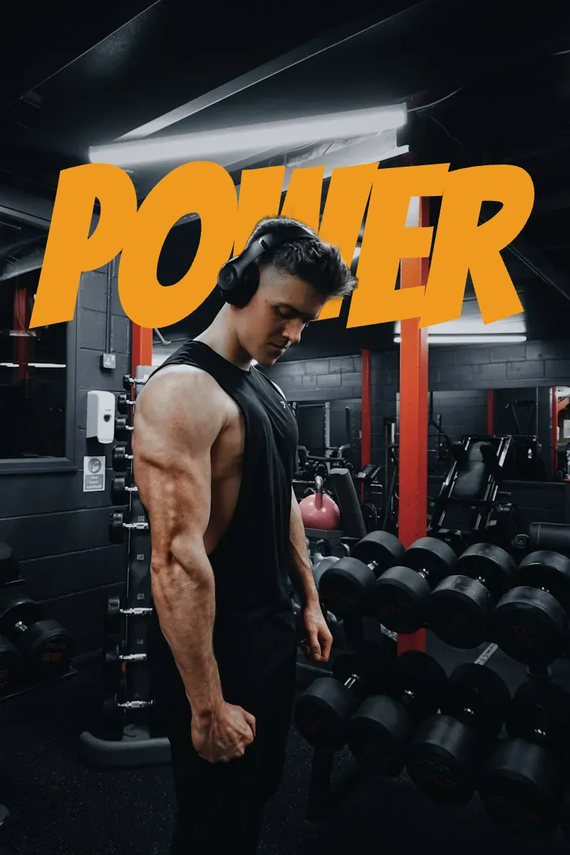 WORKOUT - impact style - Text Behind Photo Example